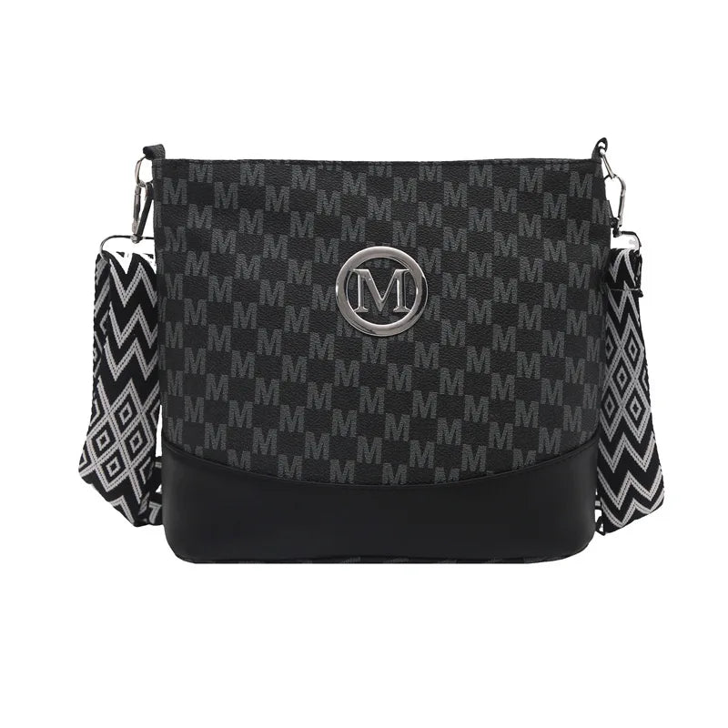New retro color crossbody bag, M letter handbag, high quality PU bag, business and leisure all kinds of tote bag