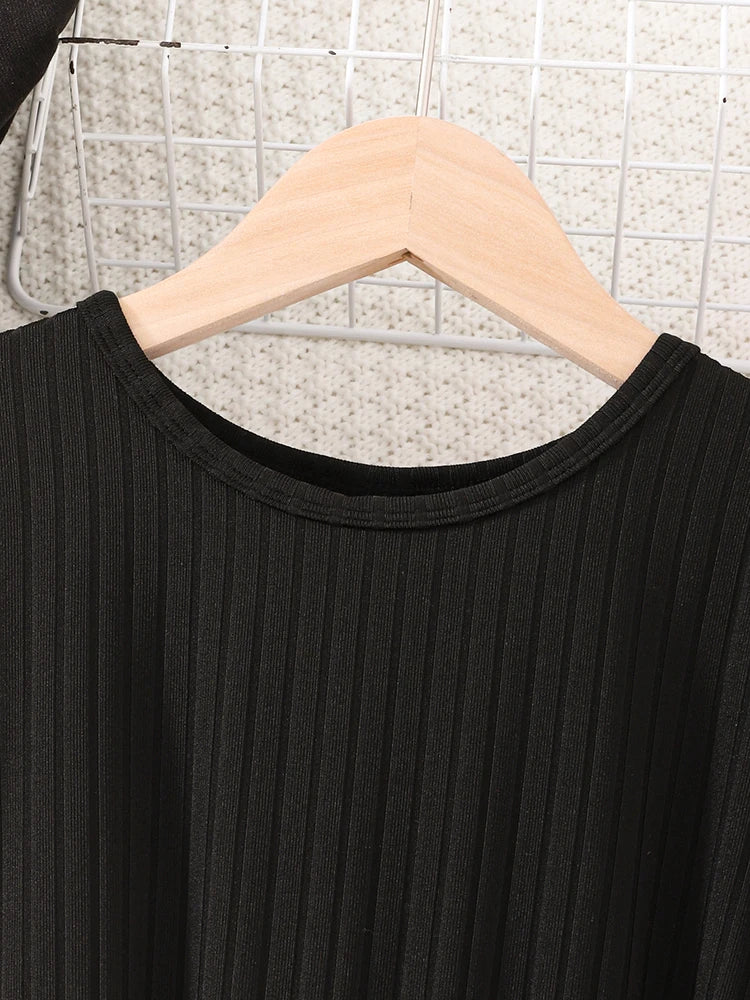 Autumn And Winter Women's And Children's Casual Fashion Elegant Irregular Skirt Long Sleeved Dress