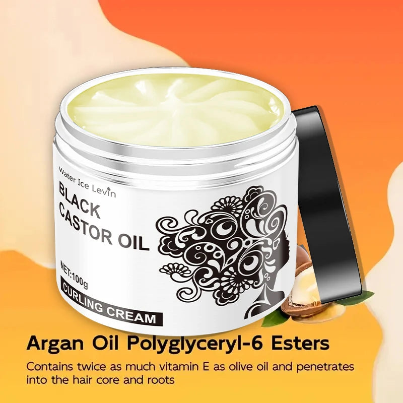 Black Castor Oil Curly Hair Styling Cream - Moisturizing Hair Cream Suitable for Normal Hair