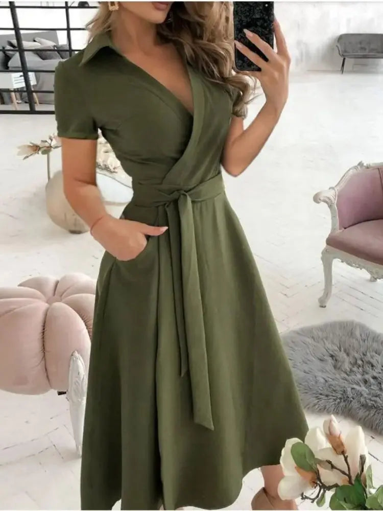 Rainbow Striped Print Summer Dress 2023 Women Button Up Short Sleeve Casual Vintage Shirt Long Dress Ladies Elegant Maxi Dresses