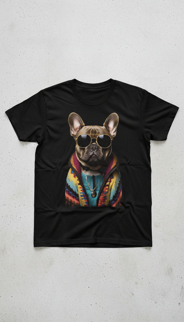 T-Shirt Cool Frenchie - Flat lay
