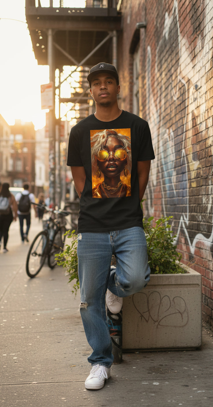 T-Shirt Golden Glow - Porté