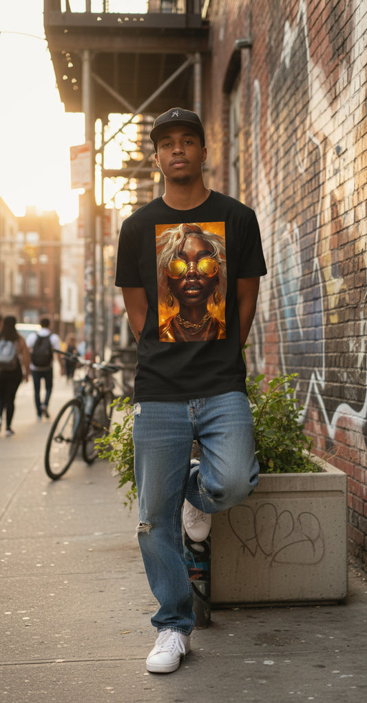 T-Shirt Golden Glow - Porté