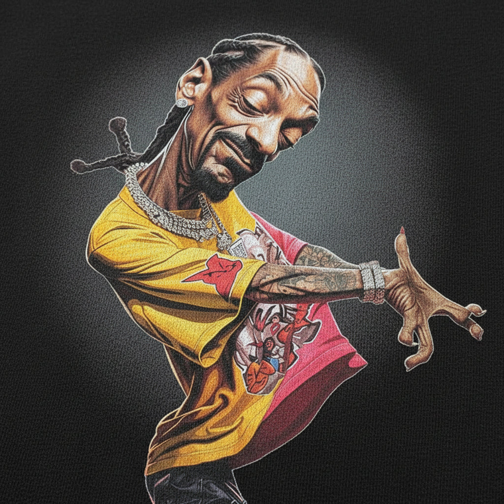 T-Shirt Snoop Style Caricature - Détail