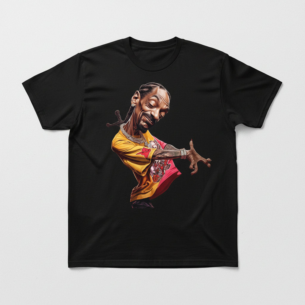 T-Shirt Snoop Style Caricature - Flat lay
